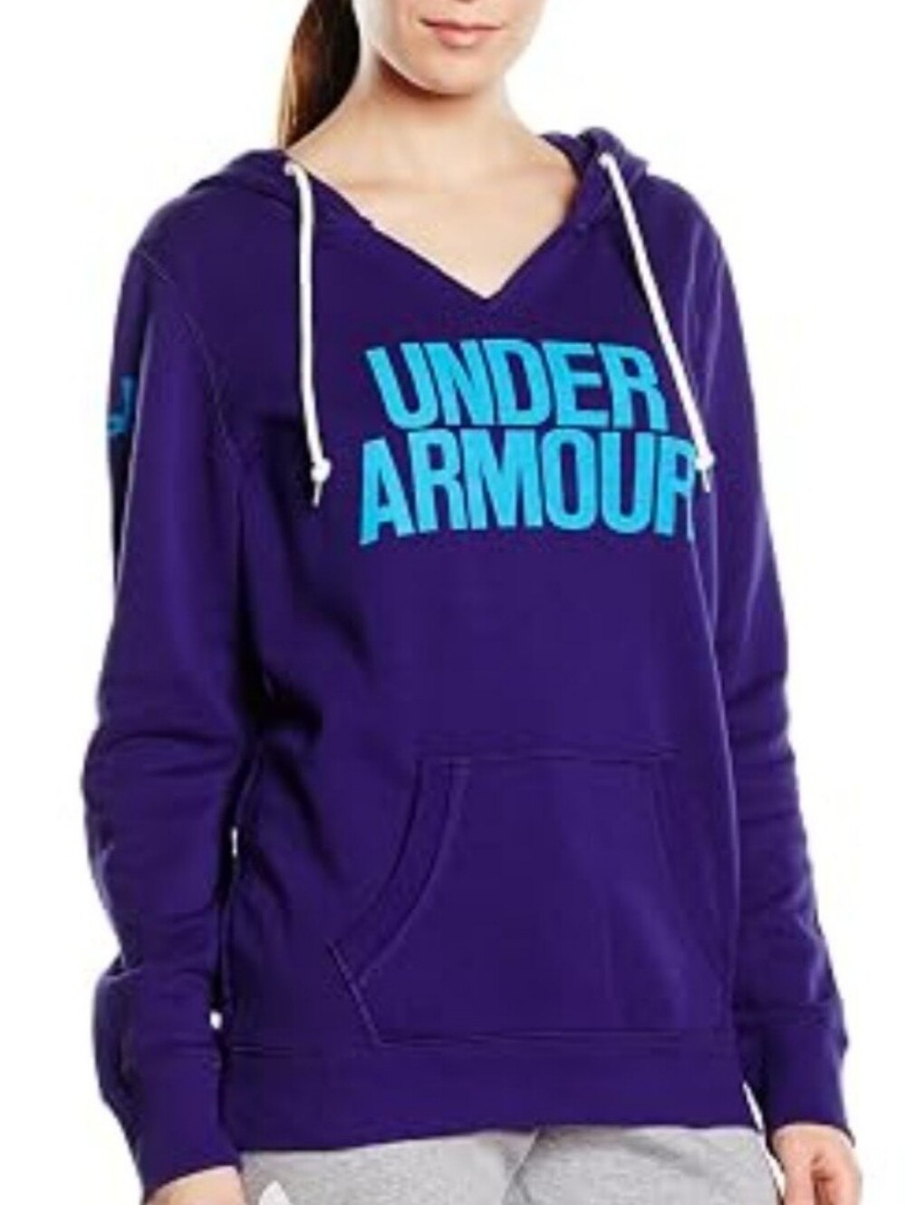 Under Armour Blue Hoodie with Bright Blue Logo